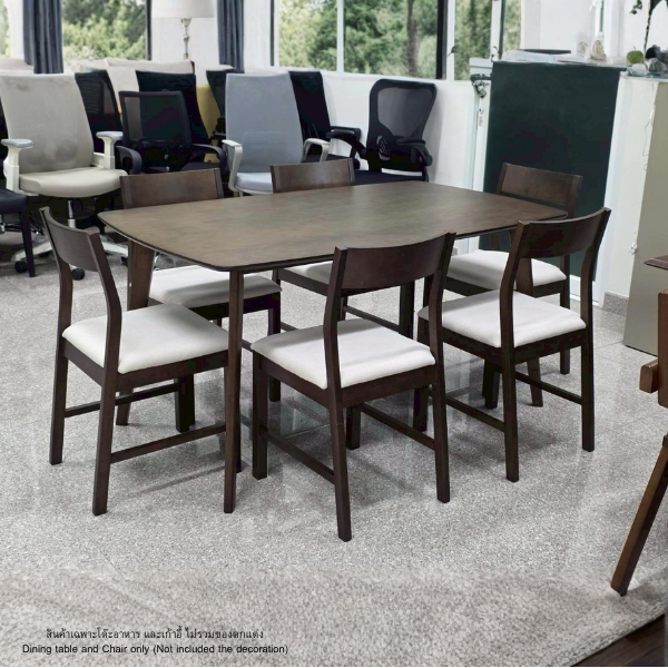 ชุดโต๊ะอาหารไม้ 6 ที่นั่ง WISDOM DESIGN FURNITURE รุ่น YOSHI 150 ซม. สีวอลนัท